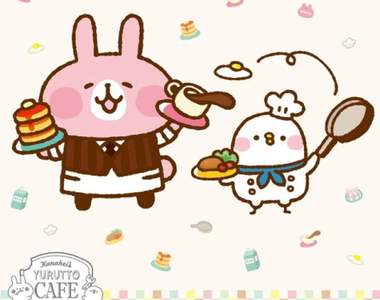 東京澀谷期間限定《P助兔兔咖啡廳》餐點也是可愛的讓人捨不得動手~