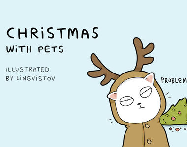插畫《與寵物一起慶祝聖誕節》殘酷又可愛的真相...