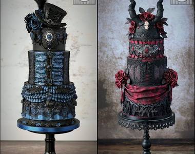 《另類龐克風格蛋糕》跳脫粉白色夢幻蛋糕感 哥德風別有一番風味