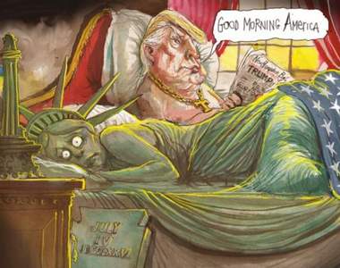 《插畫家對川普當選的反應》一覺醒來他就睡了美國...