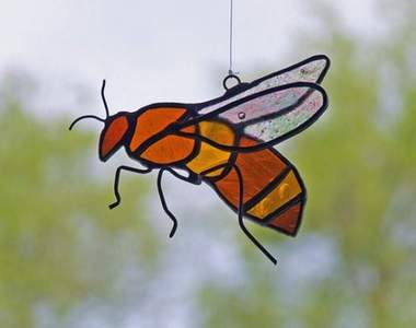 《彩色玻璃吊飾》葉子系列還是用回收酒瓶製作的環保藝術✧