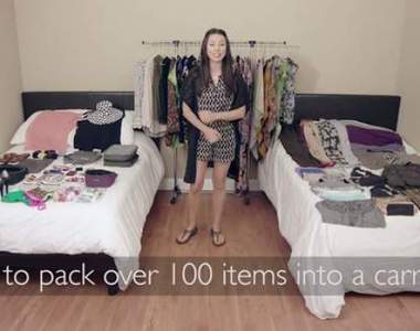 真的假的《把100件行李塞進行李箱》是把整個衣櫃都塞進去了吧？