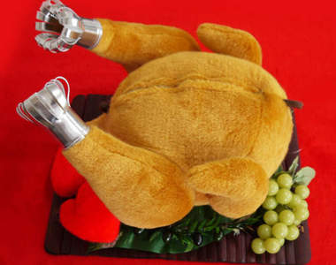 《聖誕節烤火雞包包》背著走在路上不怕雞腿被別人扒下來嗎www