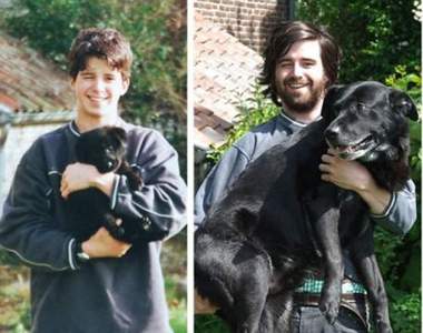 《狗狗和主人的過去與現在》一定要好好愛護用一生陪你長大的好夥伴哦～♥