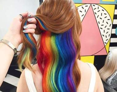 《隱藏式彩虹染髮》撥撥頭髮就能看見七彩繽粉的小俏皮♥