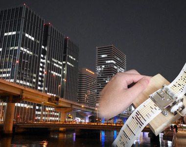 《把夜晚的大樓燈變成音樂》感覺好像小朋友再玩鋼琴唷ww