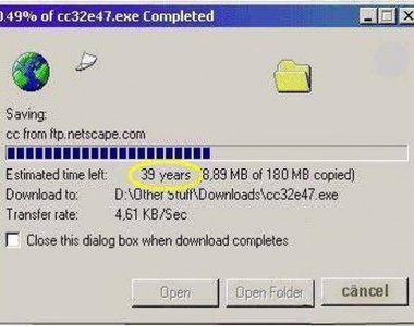 《老人才會懷念的電腦困境》下載完畢還要再等30年啊~(茶)