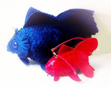 純手工《皮革金魚包》那個魚鰭未免也太美 還有青蛙跟烏龜手工包喔
