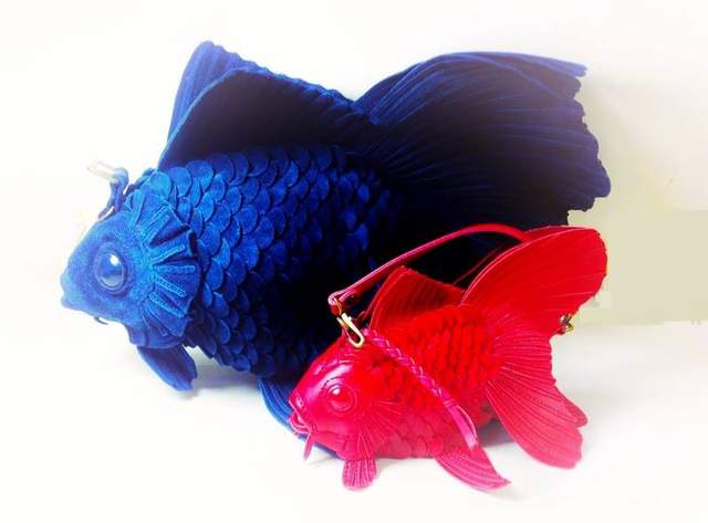 純手工 皮革金魚包 那個魚鰭未免也太美還有青蛙跟烏龜手工包喔