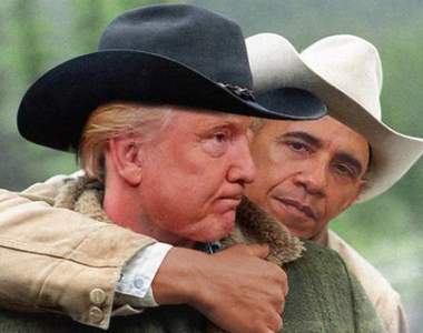 惡搞《歐巴馬與川普握手照》還沒上任新舊總統就在不合了XD