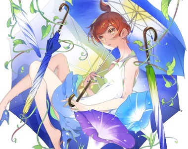 夏日風情《牽牛花傘》收起來的樣子就像是花苞的設計真的好美