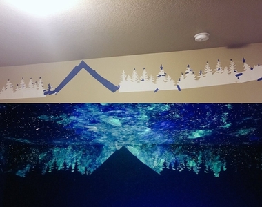 《房間天花板的極光》藝術家用美麗夜光畫作解決小朋友的睡眠問題