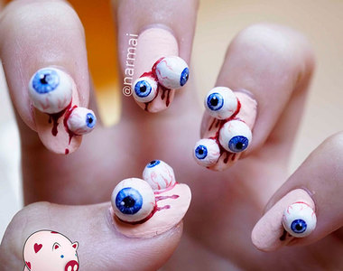 《萬聖節指彩》可愛與詭異兼具的節日限定指甲