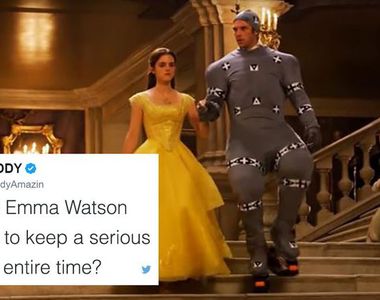 《特效前美女與野獸》觀眾對不會笑場的艾瑪表示敬意