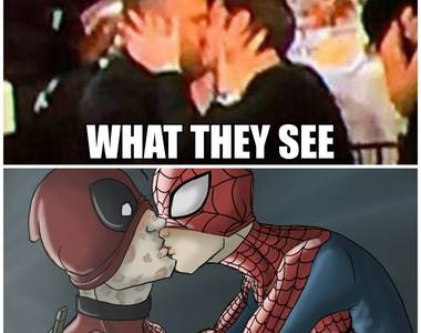 《死侍蜘蛛人之吻後續》不斷出現兩人接吻粉絲創作圖