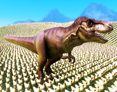 《模擬終極史詩戰役》一萬隻雞 vs 20隻暴龍誰比較厲害呢?