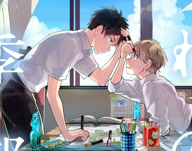 BL四格《晴れのち四季部》只有兩人的社團教室最適合密會玩曖昧♡