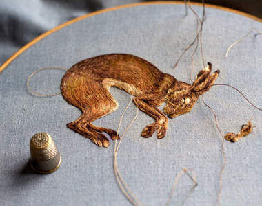 栩栩如生《迷你動物刺繡》身上的細毛都是一針一線縫出來