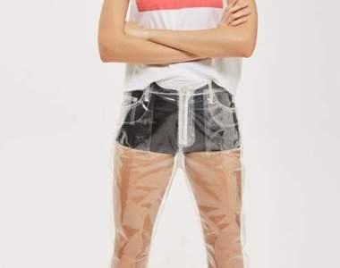 無極限走光《TOPSHOP透明牛仔褲》穿上後悶出的水氣是不是就是聖水阿......