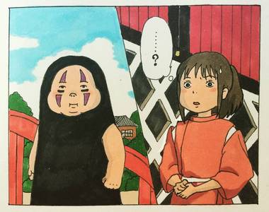 繪師momonga《亂入吉卜力的世界》把自己想進入吉卜力世界的夢想用畫來實現