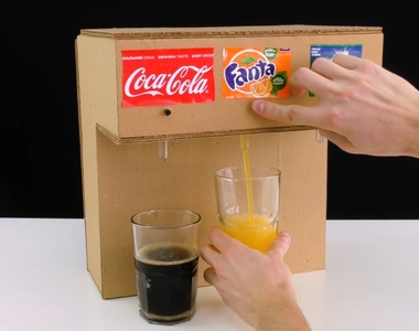 《紙箱做的飲料機》在家也能享受飲料吧喝到飽的快感