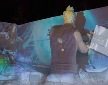 《FF7巨大雪像》克勞德決戰賽菲羅斯 光雕投影驚見神秘訊息…