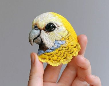 《逼真鳥頭刺繡》一針一線繡出活靈活現的小動物
