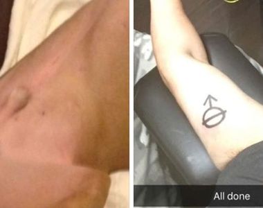 《領養的狗狗身上竟然有刺青》所以主人也刺了一個 馬上就後悔了