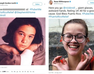 推特上《藝人青春期糗照洗板》但重點是要大家關著波多黎各風災