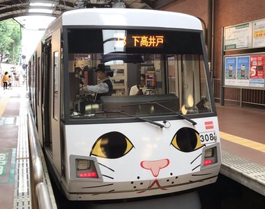 夠幸運才搭得到《招財貓電車》車廂內外都被滿滿的喵包圍(=^・^=)