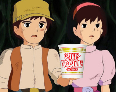 《日清泡麵惡搞天空之城》原來飛行石的真面目是蝦仁(´⊙ω⊙`)