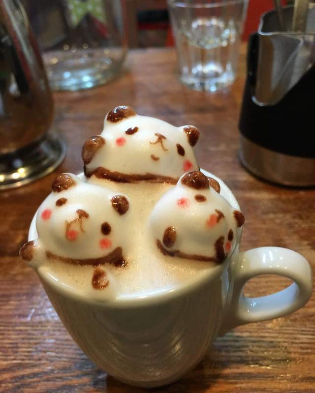 日本Cafe ChocoTea《軟綿綿的奶泡拉出極萌3D立體拉花》讓人不想去喝上一杯咖啡都難 - 圖片11