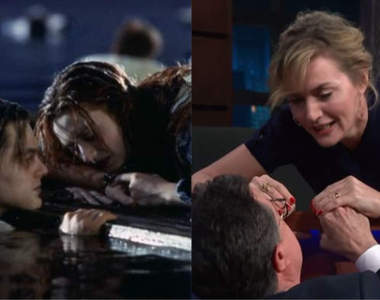 整整睽違20年《凱特溫斯蕾重演鐵達尼號經典場面》我的回憶都回來了