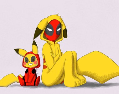 賤萌《死侍皮卡丘》不曉得為什麼這兩者放在一起似乎沒甚麼違和感耶XD