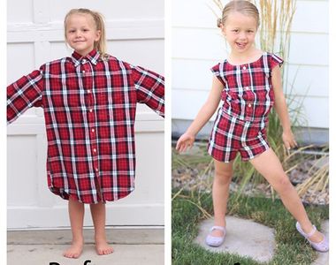 《媽媽改造爸爸舊襯衫變成女兒的小洋裝》這種DIY改造真是創意又環保啊