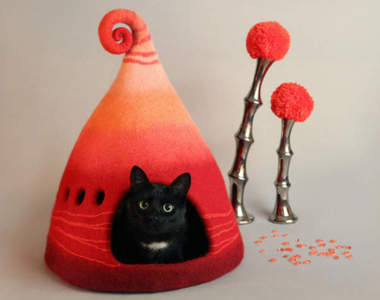 《奇幻羊毛氈貓屋》住在裡面的貓咪瞬間變成小精靈♥