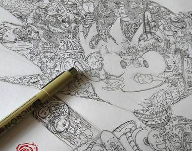 香港畫家 Ah Leung《驚奇滿滿的畫中畫》遠看近看都是美妙的畫作