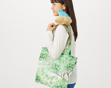 超可愛《肩膀上的小鳥環保購物袋》購物袋收起來就是隻可愛的鳥兒布偶