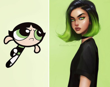 《插畫家改造美國卡通人物》飛天小女警變好正我可以