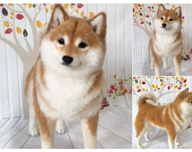 超逼真《羊毛氈柴犬》好像下一秒就會自己動起來