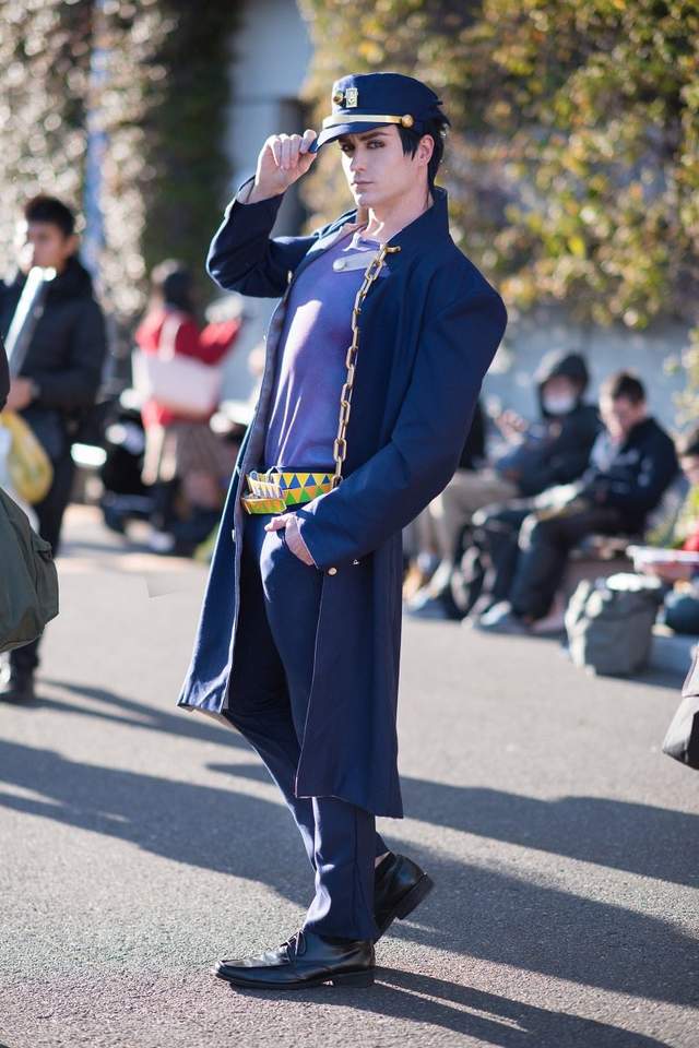 畫風神還原 Jojo承太郎coser 種族優勢 身材超棒 太op了