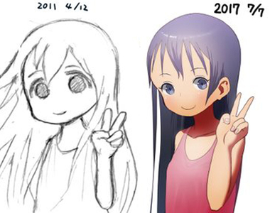 日本繪師分享《6年畫技感動進化史》只要努力練習肯定有收穫……