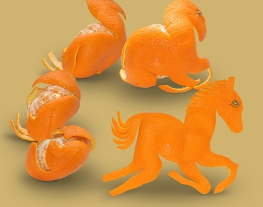超強大的《橘子剝皮藝術》隨便剝剝都可以剝出一隻動物來