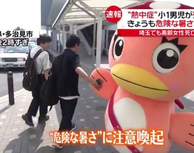 溫度飆破40度《請吉祥物宣導中暑很危險》你這身布偶裝才最危險吧……