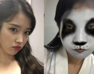 粉絲驚人發現《IU的臉配上熊貓意外的適合》話題就慢慢的開始走偏..