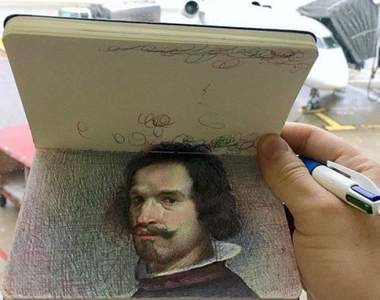 《筆記本畫師》簡單的三色原子筆完成的作品不簡單