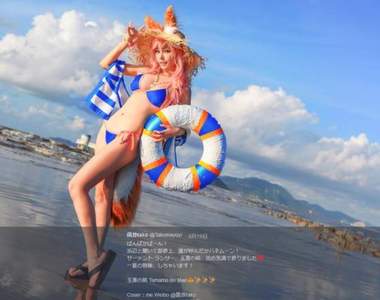 《玉藻前泳裝》16歲天使臉孔魔鬼身材的FGO正妹❤❤❤