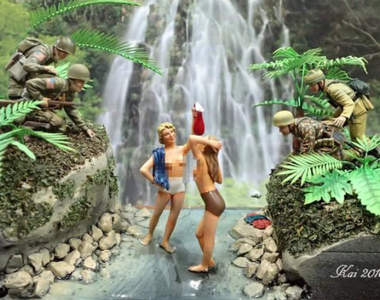 《真實存在的珍奇模型》＂偷看裸女玩水的士兵＂沒看到實體還真不會相信欸ww