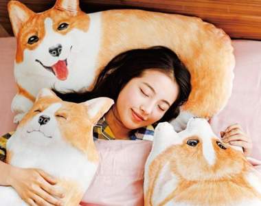 《柯基枕頭套》每天在柯基的包圍下入眠這是天堂嗎...❤