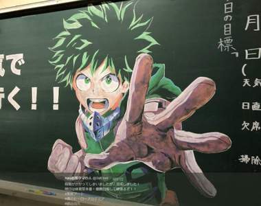《綠谷出久》我的英雄學院黑板藝術在體育祭表現剛剛好